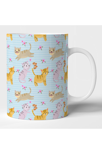 rk tasarım Cute and Funny Cat Themed Mug - Cat Mug