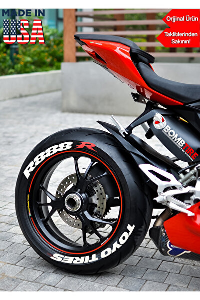bombtire Motorsiklet Lastik Yazısı Toyo Tires R888r Sticker 2.5 Cm 4 Adet (MA...