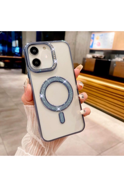 m.tk moveteck İphone 11 Kılıf Kamera Çıkıntılı Parlak Şeffaf Magsafe Kenarlar...