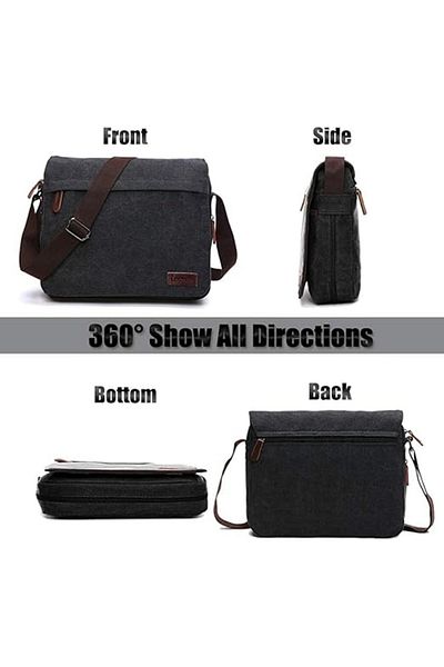 VipDeluXe Losmile Men's Shoulder Bag, Canvas Shoulder Bag, Laptop Bag