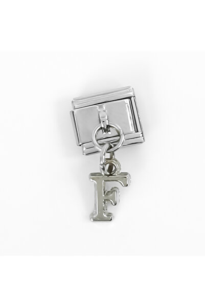 yfhobi Çelik İtalyan Bileklik Charmı, 1 Adet Paslanmaz Çelik Kulplu Harf Char...