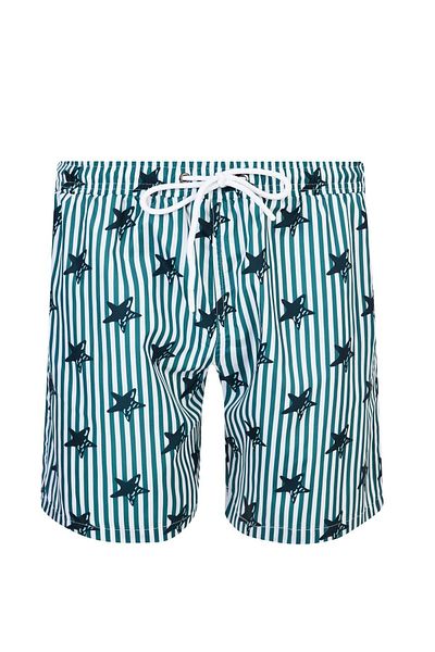 REMSA Πράσινο ανδρικό σορτς Crew - Sea and Pool Pattern S244