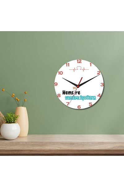 Çılgıntrend Wall Glass Clock Specially Designed for Nurses