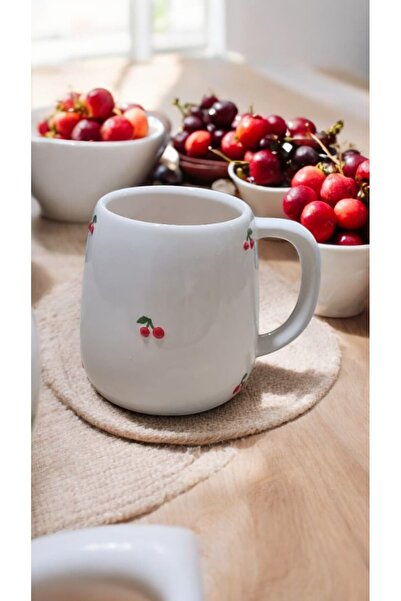 seda seramik Handmade Engraved Cherry Mug Cup 400 ml