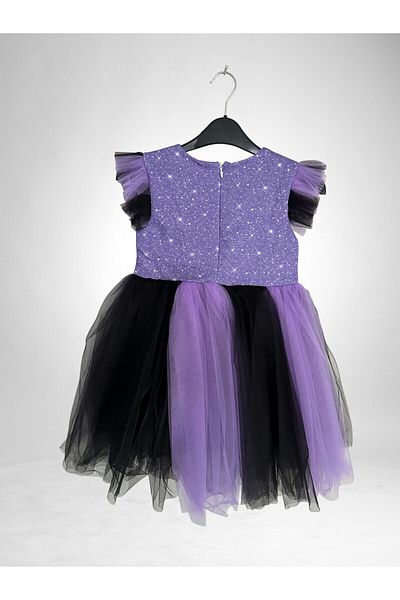 Menta store Kuromi Girl's Birthday Special Day Party Dress with Crown