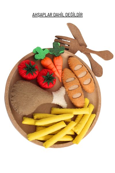 HULİPARTY TOYS Felt Toy - Chicken Food Play Set - Felt Toys - 100% Handmade