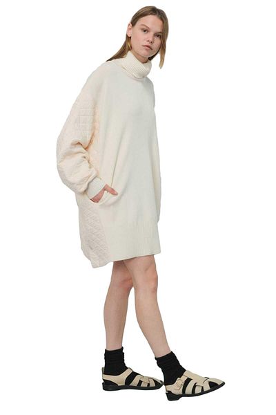 Mısırlı Quilted Bone Color Poncho