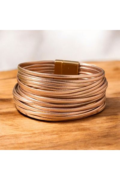 Hayalet Bohemian Style Metallic Multi Leather Bracelet - Colorful 20 Rows