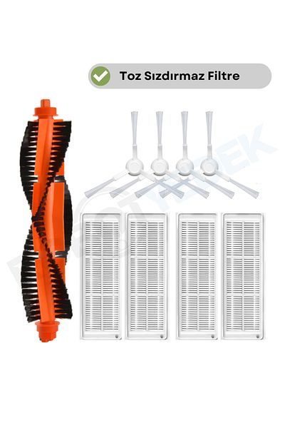 robotyedek Xiaomi Mop Pro Styj02ym - فرشاة بديلة متوافقة مع 9 قطع باللون الأبيض ومجموعة فلتر Hepa