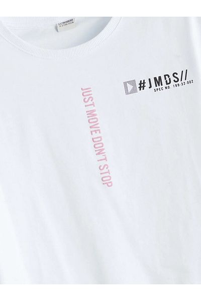 LC Waikiki Παιδικό μπλουζάκι LCW Kids White Crew Neck για κορίτσια