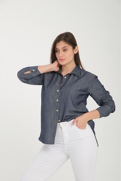 Cistern İstanbul Cămașă de damă din denim albastru
