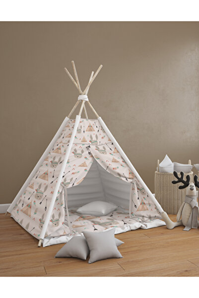 Talia Home Dekoratif Kızıldereli Desenli Çocuk Odası Oyun Çadırı TLAC-045
