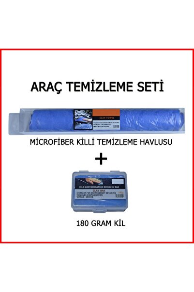OEM KİL YÜZEYLİ MİKROFİBER TEMİZLİK HAVLUSU + 180 GRAM ARAÇ TEMİZLEME KİLİ