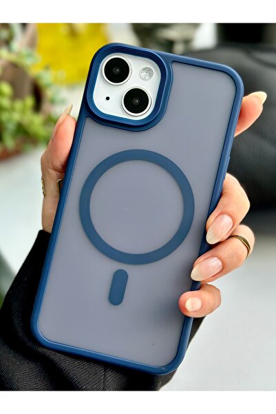 Go Aksesuar Iphone 13 - 14 - 15 Uyumlu Mat Magsafe Özellikli Şeffaf Kılıf