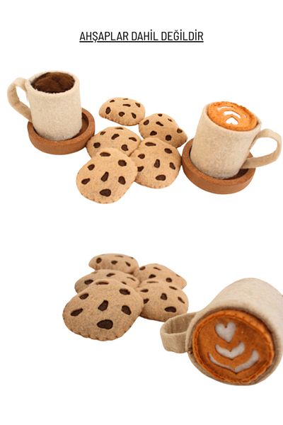 HULİPARTY TOYS Felt Toy -Cookie-Filter Coffee Latte Set - Felt Toys - 100% Handmade