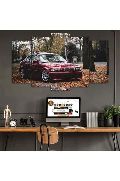 EVLOYA BMW E46 Coupe - 5 Parçalı Araba Tablo