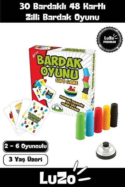 LuZo Premium Eğitici Öğretici Zeka Geliştiren Eğlenceli Renkli 30 Bardaklı 48...