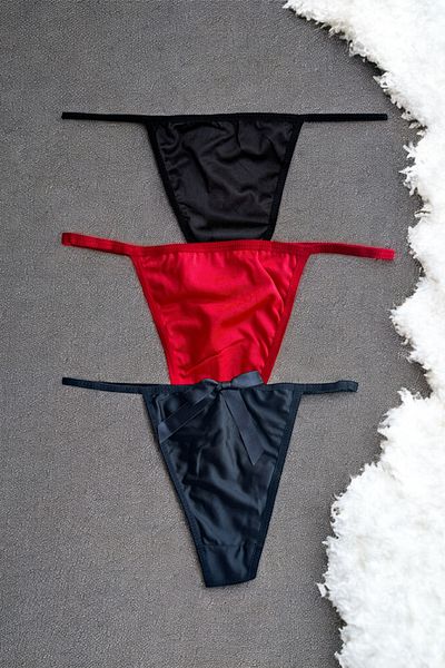 BLİSS WEAR FASHION Women's 3-Piece String Thong Panties