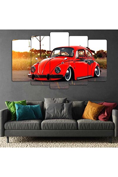 EVLOYA Modifiyeli Kırmızı Vosvos - 5 Parçalı Araba Tablo