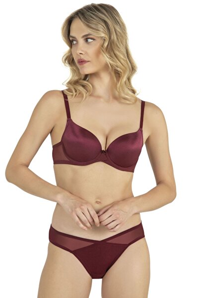 Fabony Cross Detailed Tulle Bra Set