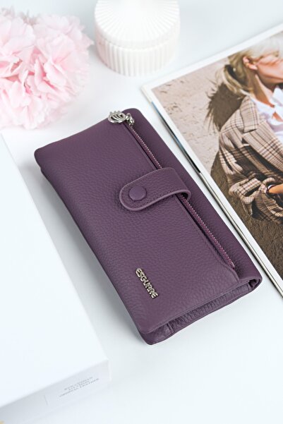 ESGUARE Women's Genuine Leather Design Compartment Wallet