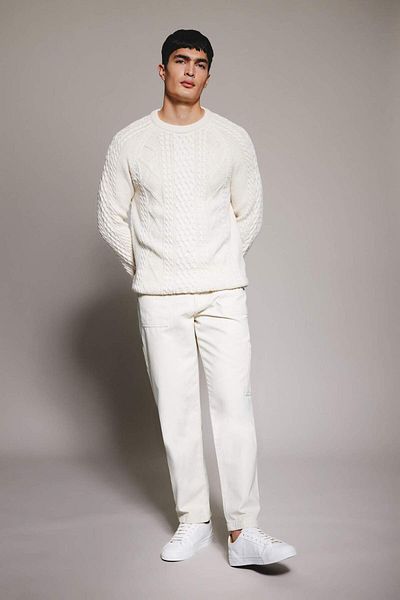 DeFacto Standard Fit Regular Cut Knit Detaillierter Strickpullover mit Rundhalsausschnitt B3290ax23wn
