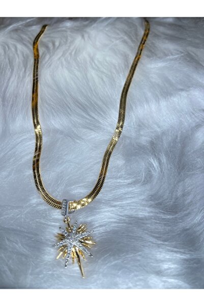 Gold Kutup Yıldızlı Çelik Kadın Kolye 46+6 Cm