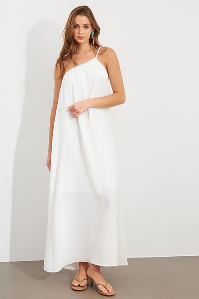 Cool & Sexy Women's Ecru Maxi Basic Dress İre1012