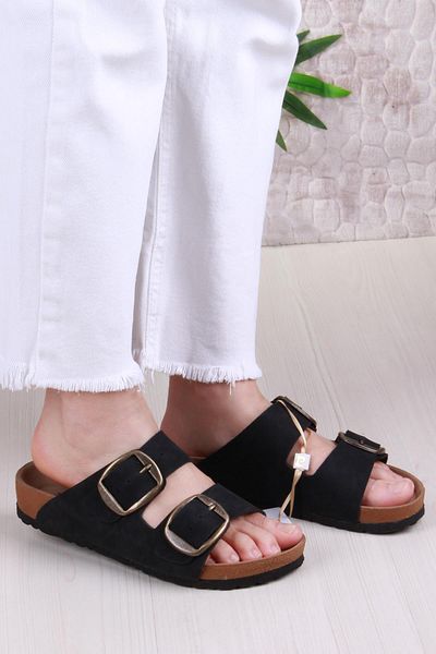 Pierre Cardin 7551 Anatomical Comfortable Original Product Double Buckle Women's Slippers