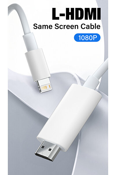 Deppo Trend iPhone X-11-12-13 Mini-14-14 Plus-14 Pro Max Uyumlu Lightning HDMI Çevirici 4K 1080P 2m Dönüştürücü