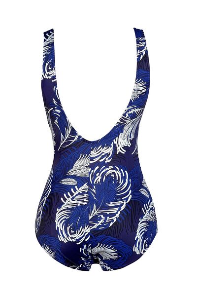 Endeep Beria Women's Large Size Leaf Patterned Recovery Swimsuit