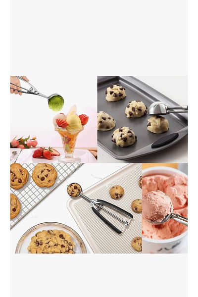 SYN AKSESUAR Stainless Steel Ice Cream Scoop, Professional Portion Ladle