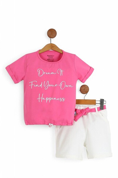 VOY KİDS PENTRU FETE 3-10 ANI PANTALONI SCURT DE MUSLINĂ CU CUREA IMPRIMATĂ E...