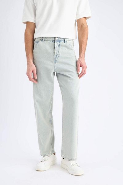 DeFacto Φαρδιά Εφαρμογή Rainy Jean Παντελόνι Baggy Fit D7278ax25sp