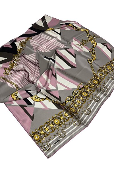 Aker 90x90 Шовковий креп-сатеневий шарф 90 x 90 Візон