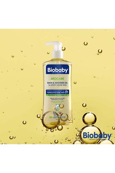 Biobaby Atocare Atpoi 500 Ml Shower Oil - For Prone Skin, Ceramide Prebiotic Omega 3-6 Oat