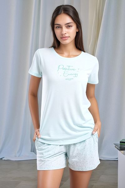Pierre Cardin Women's Printed Short Sleeve T-Shirt & Print Short Shorts Summer Pajama Set