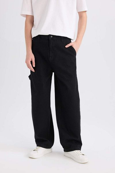 DeFacto 100% Baumwolle Skater Fit Wide Fit Hohe Taille Breite Bein Jean Hose E6335ax25sp