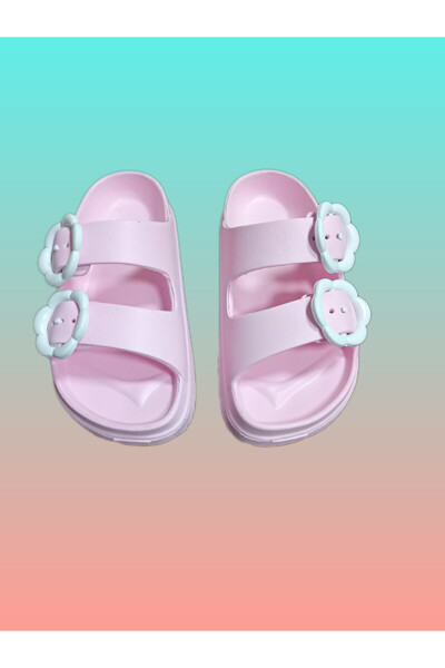 ERVA Eva Çift Tokalı Terlik Plaj Havuz Deniz Tatil Günlük Açık Kız Çocuk Terliği