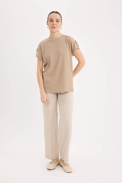 DeFacto Tricou de bază cu mânecă scurtă, cu croială obișnuită, cu gâtul rotund D3198AX25SP