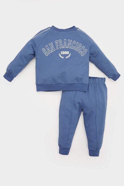DeFacto Printed Sweatshirt and Stretchy Waisted Sweatpants for Baby Boy 2-Piece Set - D2599A525Sp