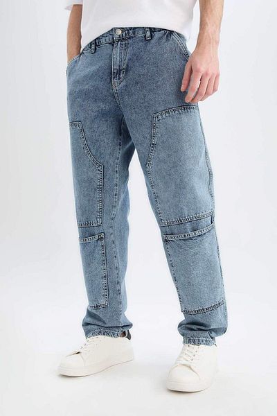 DeFacto 100% βαμβάκι Relax Fit Relaxed Cut ίσιο τζιν παντελόνι D7284ax25sp