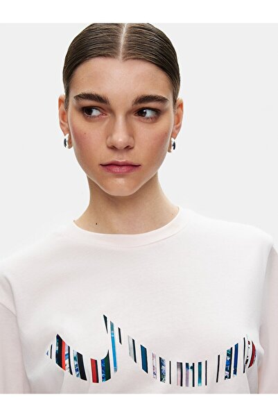 Ltb Μπλουζάκι με στάμπα με κοντό μανίκι κανονικό λιλά