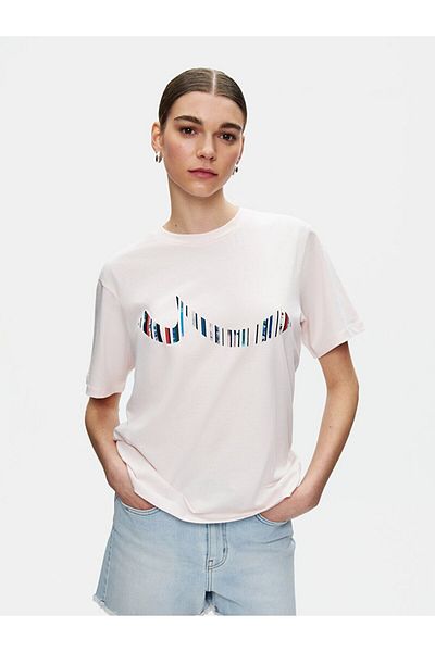Ltb Tricou imprimat cu mânecă scurtă Sıgnli Regular Liliac