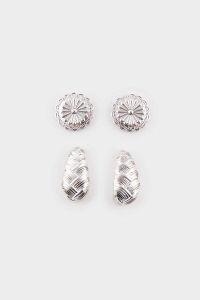 DeFacto Women's 2-Piece Silver Earrings (E4534Axns)