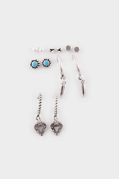 DeFacto Women's E4515Axns Silver 6-Piece Earrings