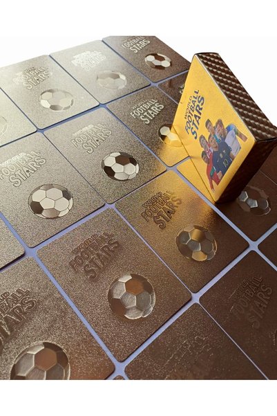 OYUNCAKSAHİLİ SOCCER 66 PIECES METALLIC ANTI-BROKE NON-WET GOLD 3-D GOLD SERIES SOCCER RONALDO GAMING CARD