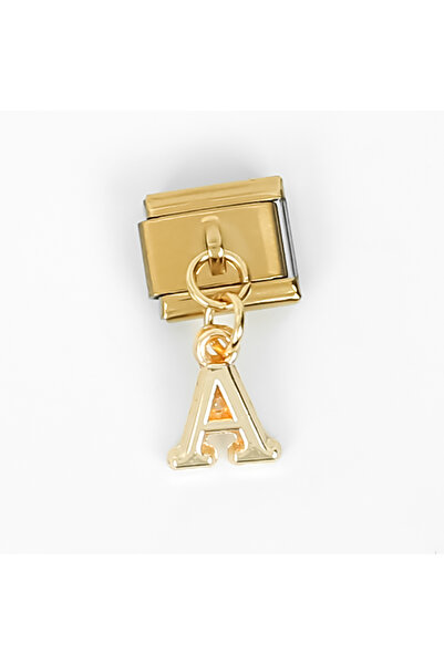 yfhobi Çelik İtalyan Bileklik Charmı, 1 Adet Paslanmaz Çelik Kulplu Harf Char...