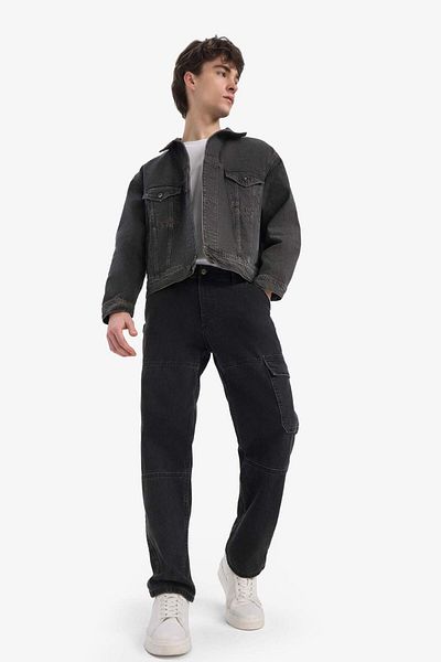 DeFacto 100% Cotton Oversize Wide Fit Seasonal Spring Jean Jacket E5470Ax25Sp