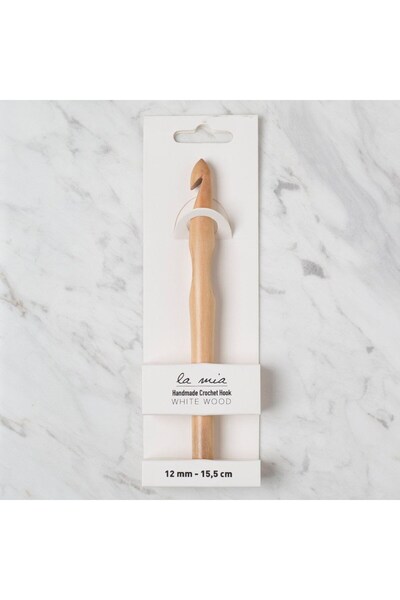 Marsilyan لا ميا وايتوود 12 ملم 15.5 سم خشب صوف كروشيه
